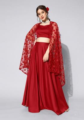 Red Solid Net Fusion Set