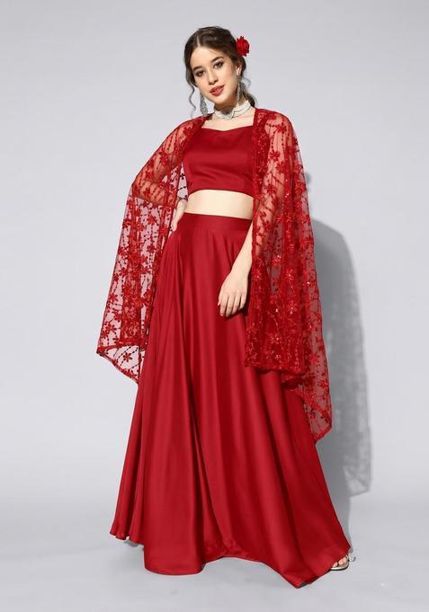 Red Solid Net Fusion Set