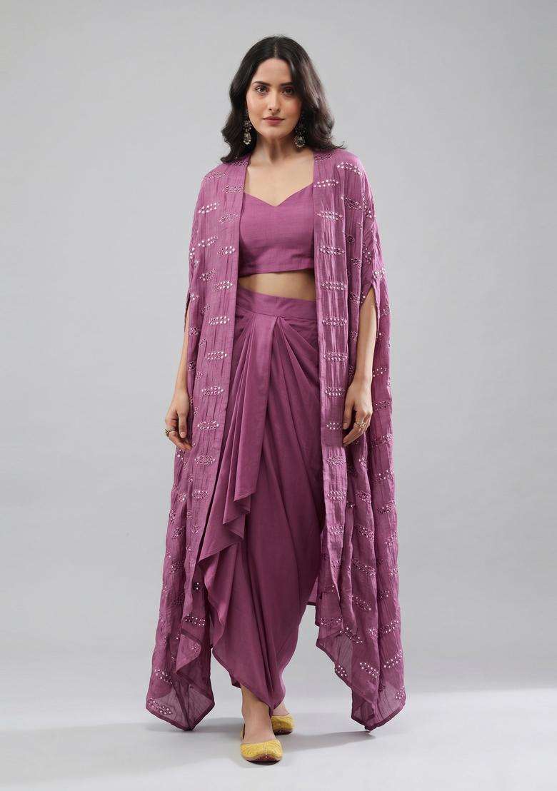 Mauve Sequin Fusion Set - Indya