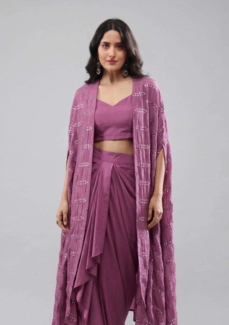 Mauve Sequin Fusion Set - Indya