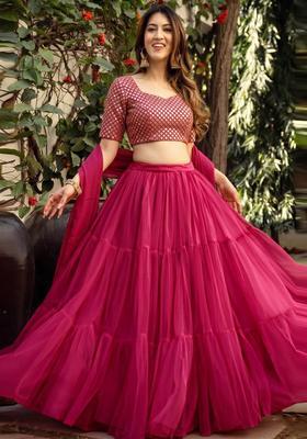 Pink Mirror Lehenga Set