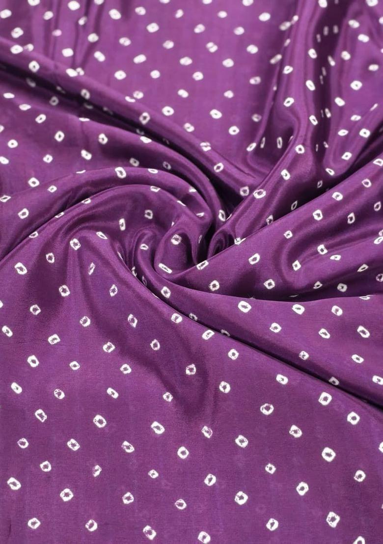 Deep Wine Printed Silk Blend Pre Draped Saree Set - Indya
