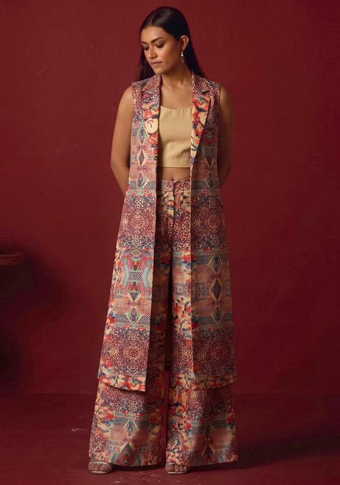 Multi Abstract Print Silk Fusion Set