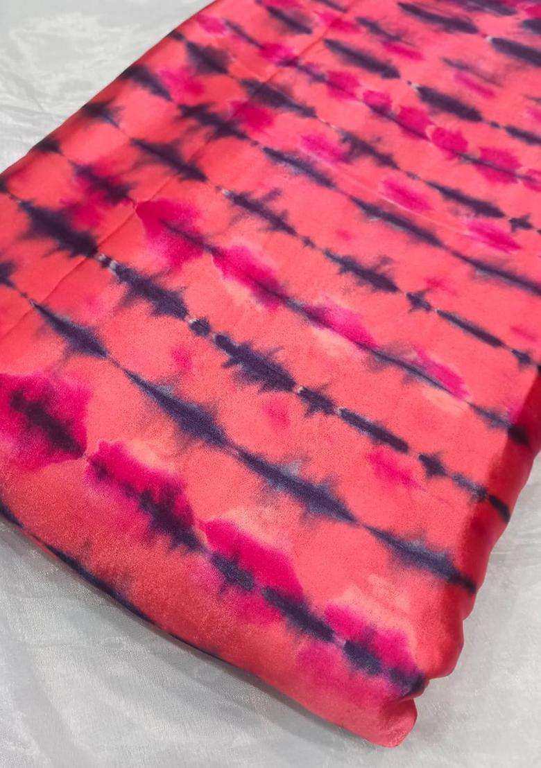 Dusty Pink Abstract Print Satin Fusion Set - Indya
