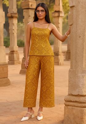 Yellow Jacquard  Co-Ord Set