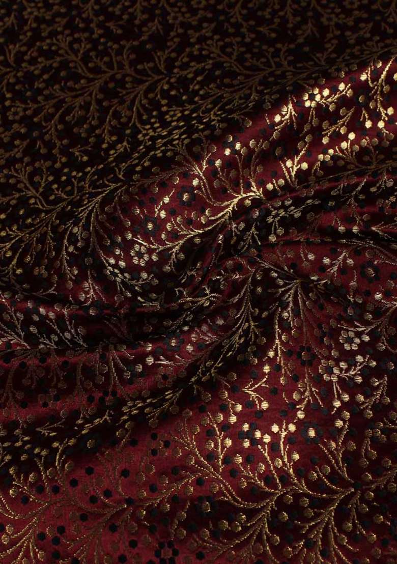 Maroon Brocade Co-Ord Set - Indya