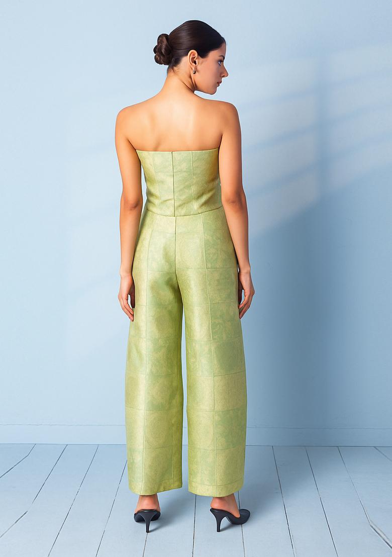 Light Green Jacquard  Co-Ord Set - Indya