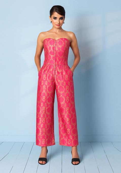 Pink Jacquard  Co-Ord Set