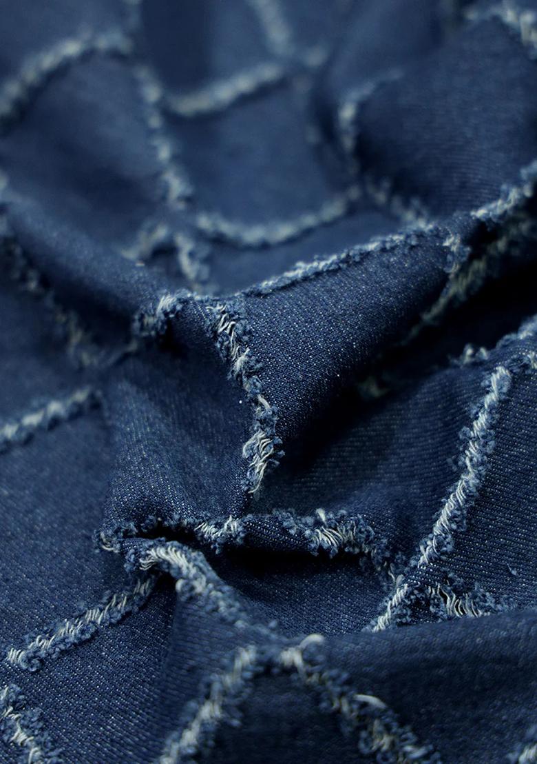 Blue Patchwork Denim Co-Ord Set - Indya