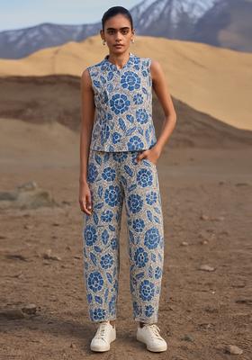 Blue Crochet Denim Co-Ord Set