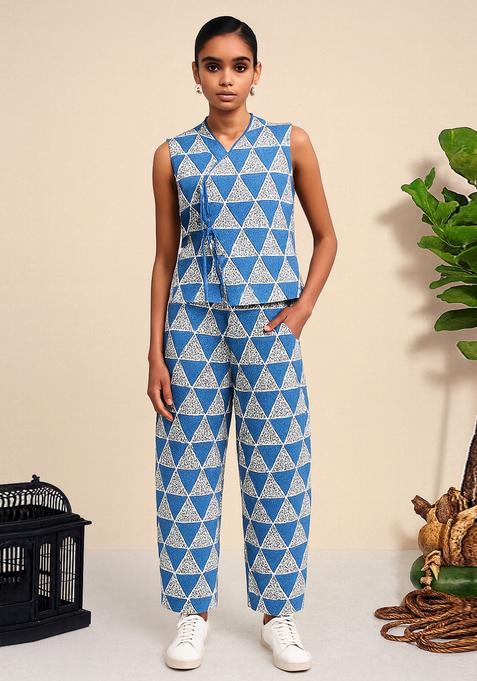 Blue Crochet Denim Co-Ord Set