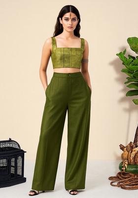 Green Brocade Co-Ord Set
