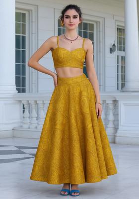 Yellow Jacquard  Co-Ord Set