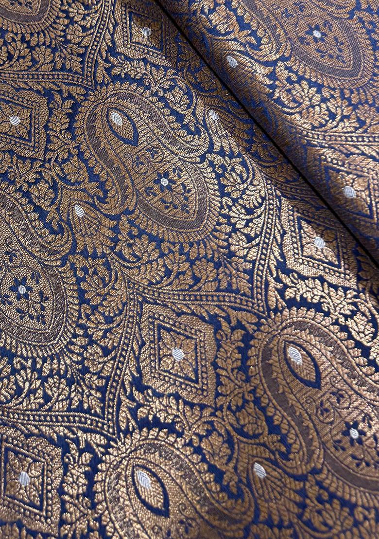 Dark Blue Brocade Skirt Set