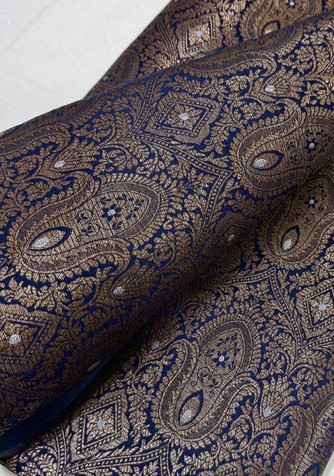Dark Blue Brocade Skirt Set