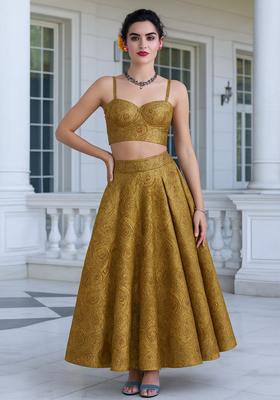 Gold Jacquard  Co-Ord Set