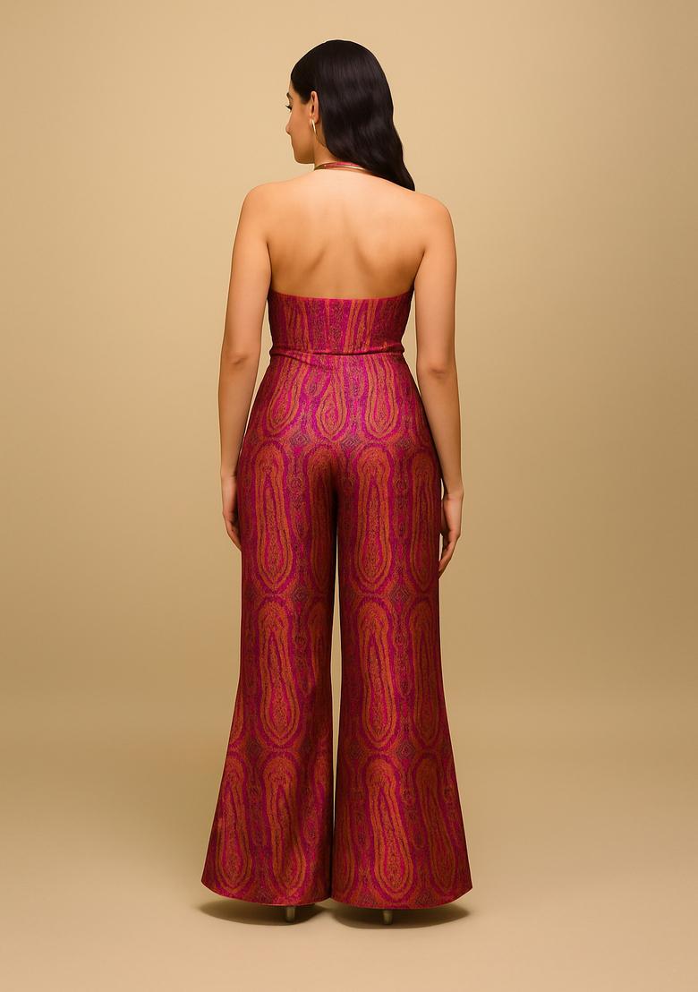 Pink Jacquard  Co-Ord Set - Indya