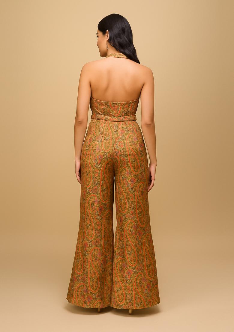 Yellow Jacquard  Co-Ord Set - Indya