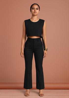 Black Striped Denim Co-Ord Set