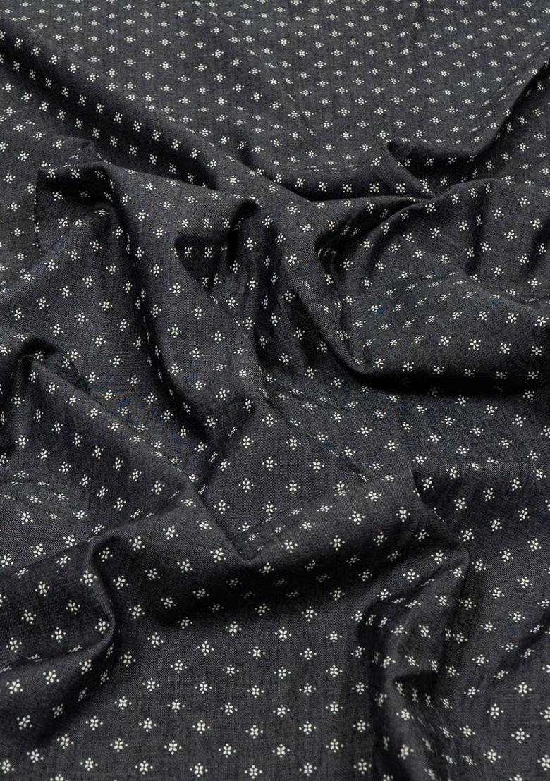 Black Printed Denim Co-Ord Set - Indya