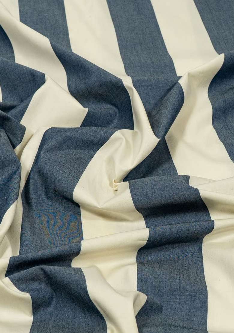 White And Blue Printed Denim Jacket Cords for Diwali | Wedding & Festive Wear - Indya