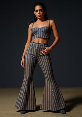 Dark Grey Printed Cotton Denim Co-Ord Set