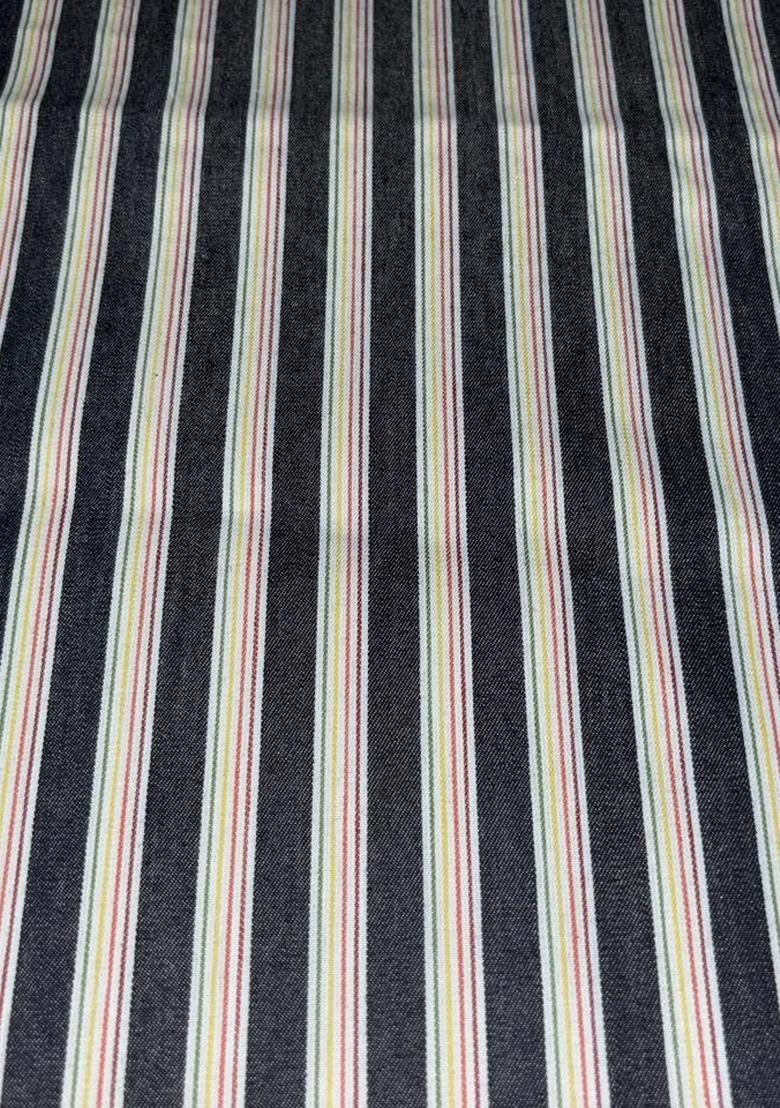 Dark Grey Printed Cotton Denim Co-Ord Set - Indya