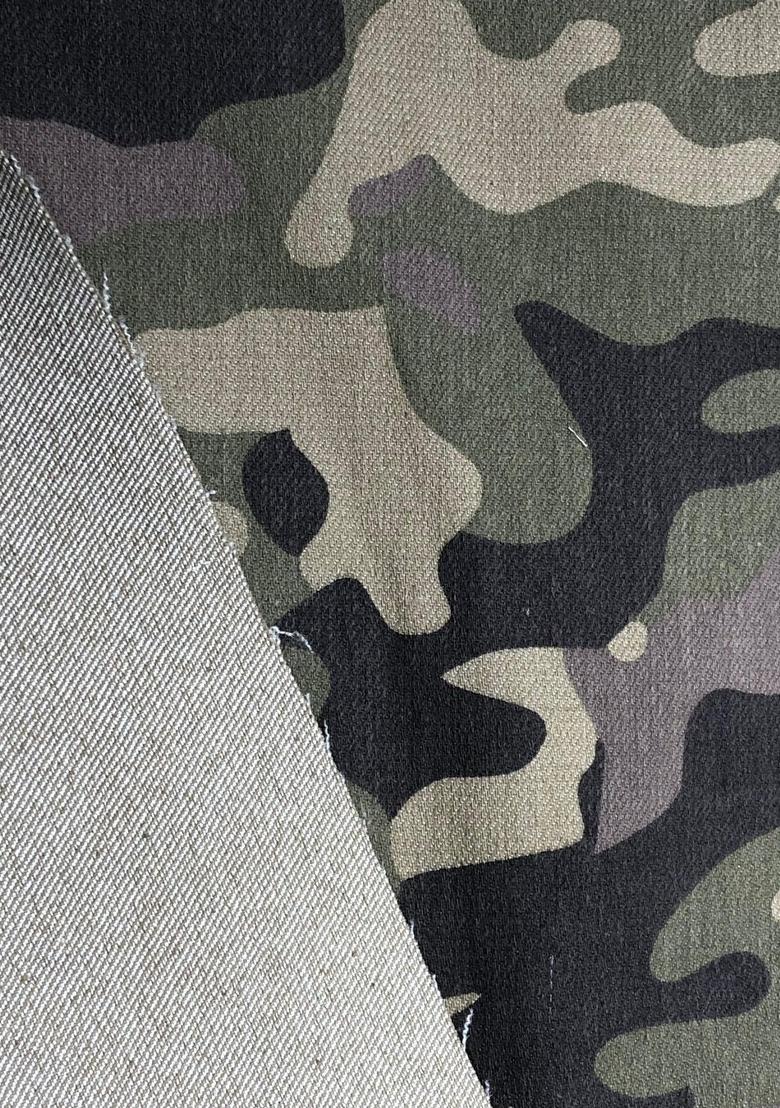 Green Printed Cotton Denim Co-Ord Set - Indya