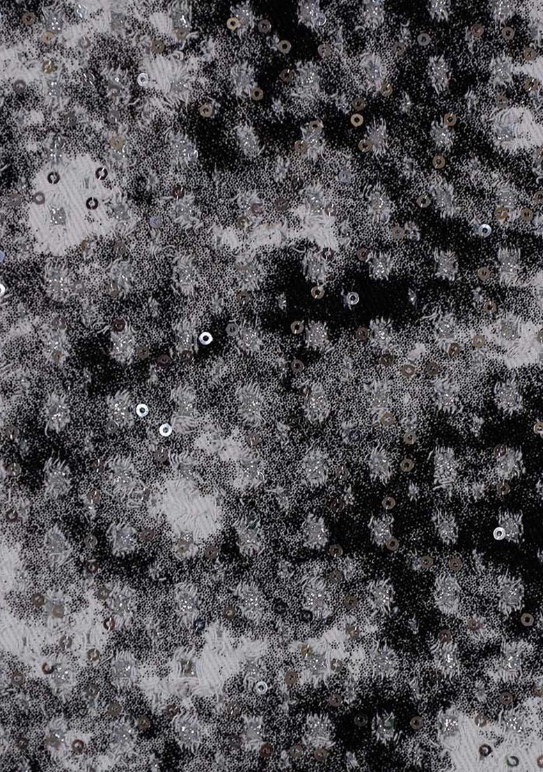 Black Sequin Cotton Denim Co-Ord Set - Indya