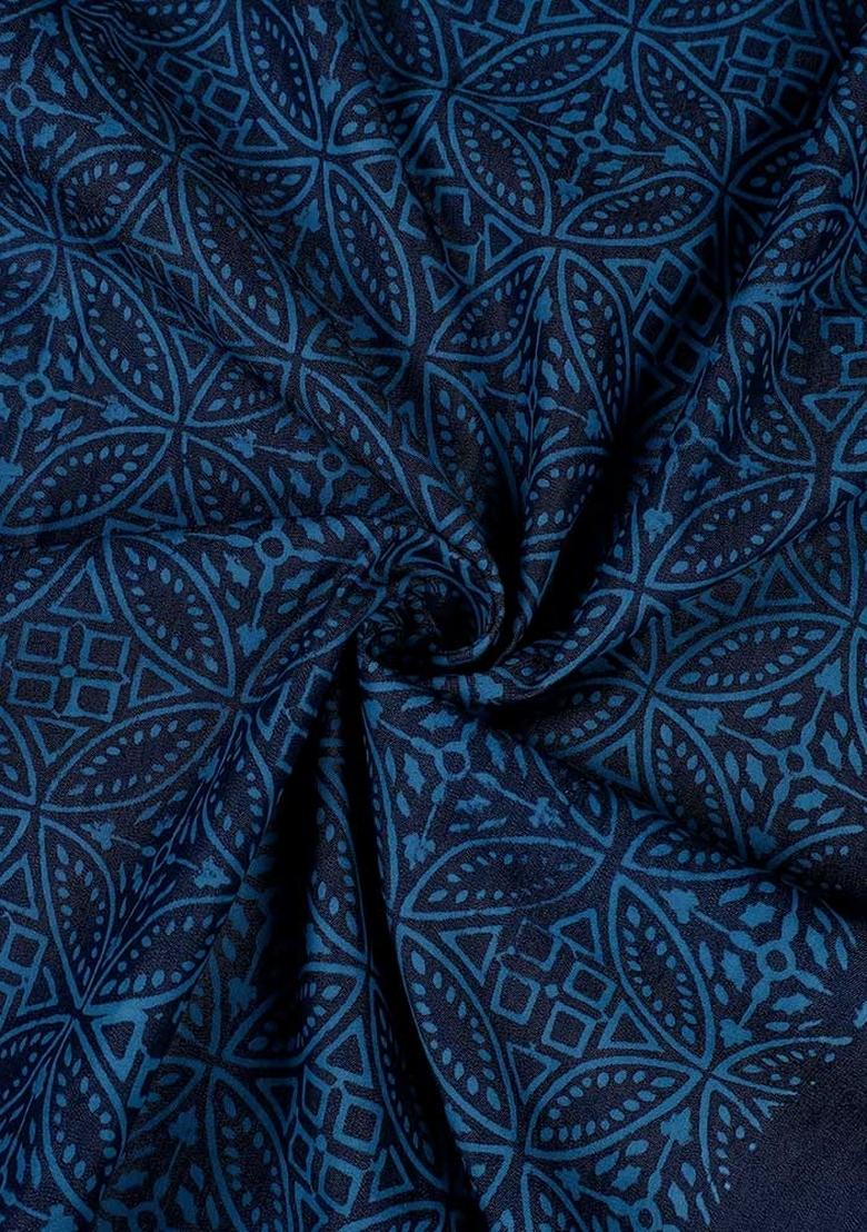 Blue Printed Denim Co-Ord Set - Indya