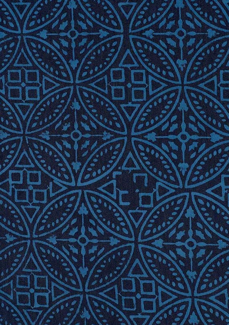 Blue Printed Denim Co-Ord Set - Indya