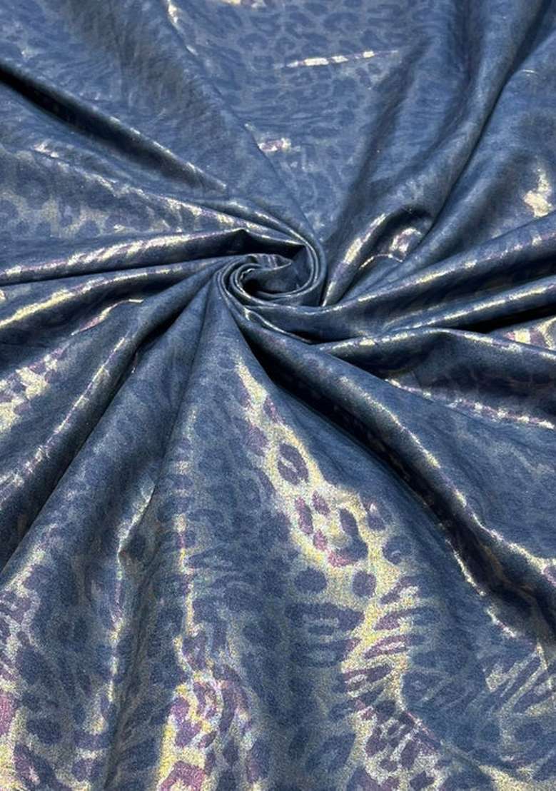 Blue Printed Denim Co-Ord Set for Diwali and Festive Wear - Indya