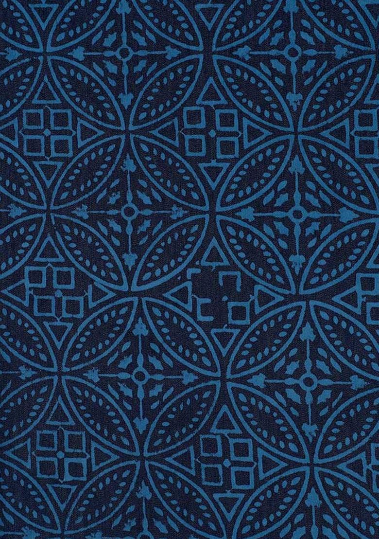 Blue Printed Denim Co-Ord Set - Indya