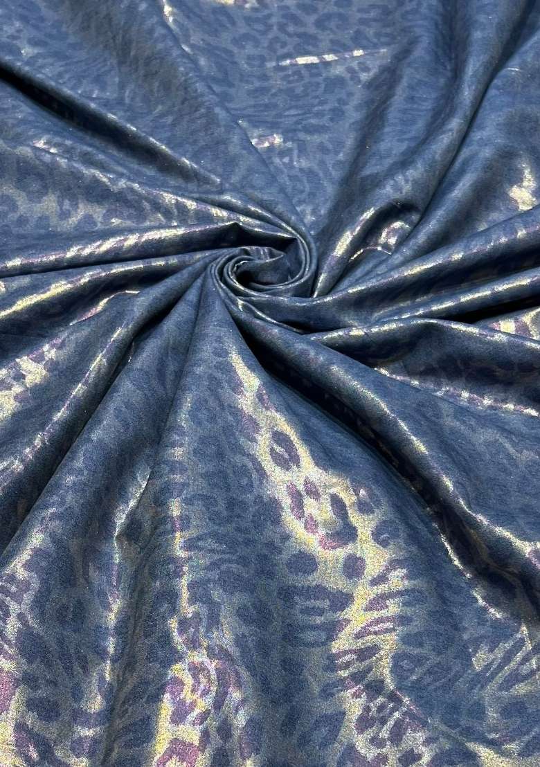 Blue Printed Denim Co-Ord Set for Diwali and Festive Wear - Indya