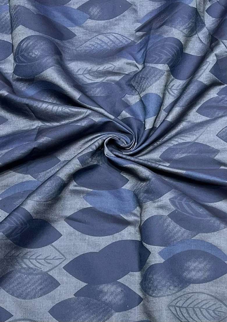 Blue Printed Denim Co-Ord Set for Diwali and Festive Wear - Indya
