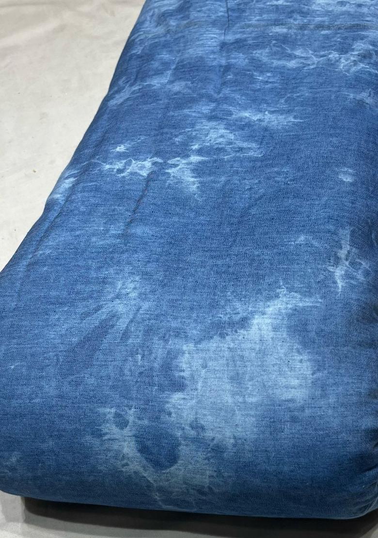 Sky Blue Printed Denim Co-Ord Set - Indya