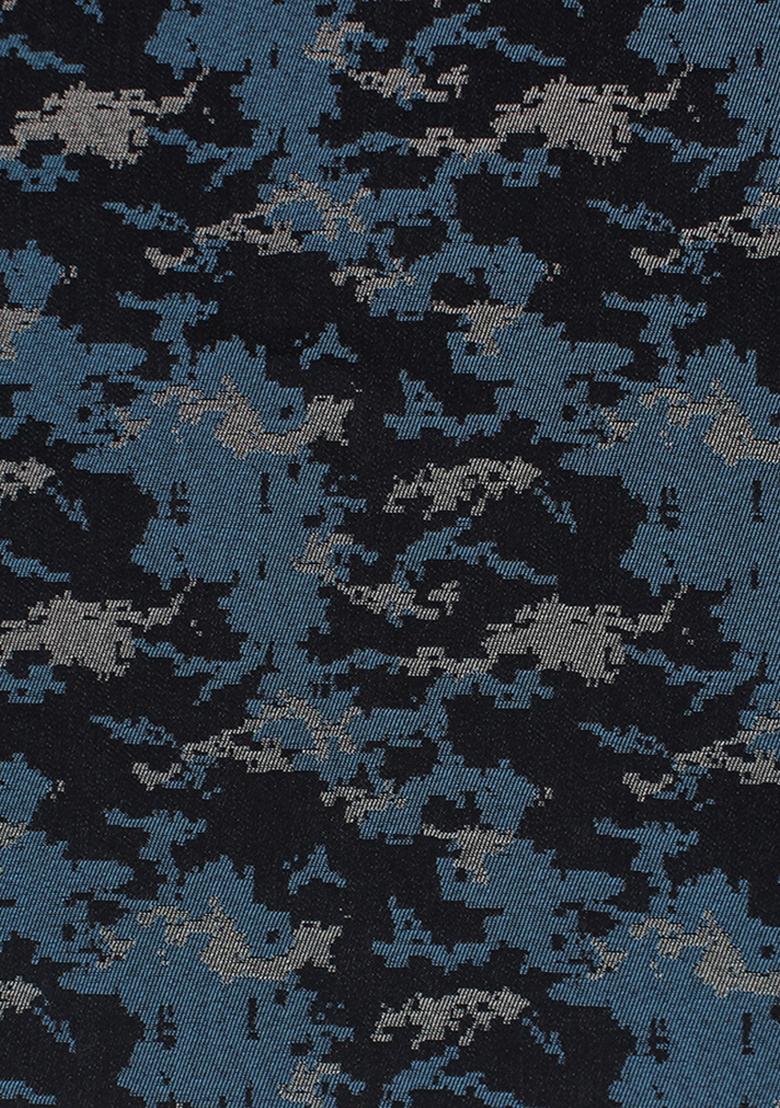 Dark Blue Jacquard Denim Co-Ord Set - Indya