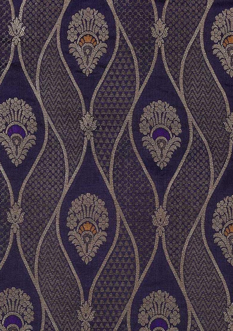 Purple Embroidered Brocade Skirt Cord Set - Indya