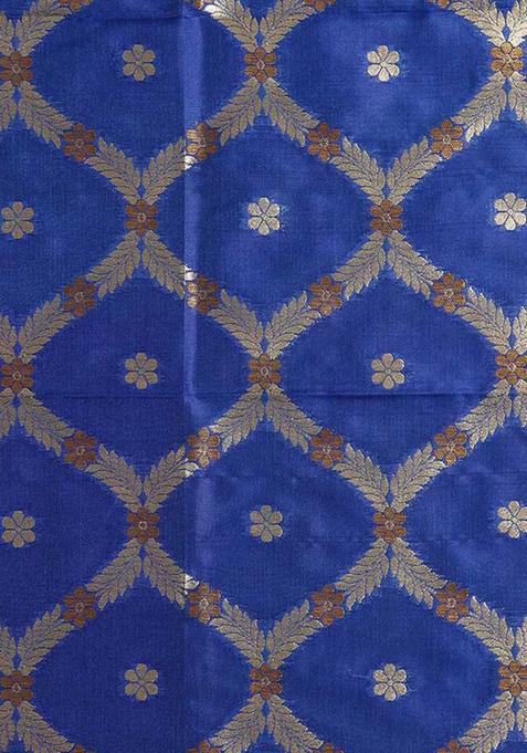 Navy Blue Embroidered Brocade Skirt Cord Set