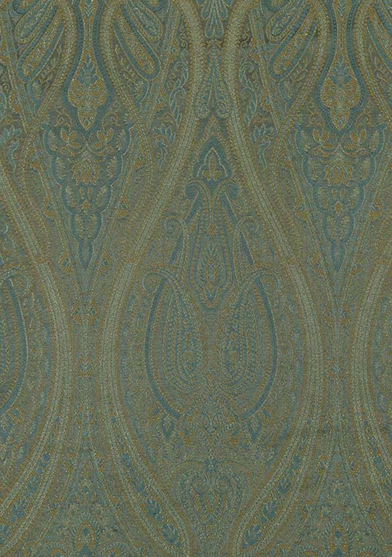 Green Embroidered Brocade Blazer Cords - Indya