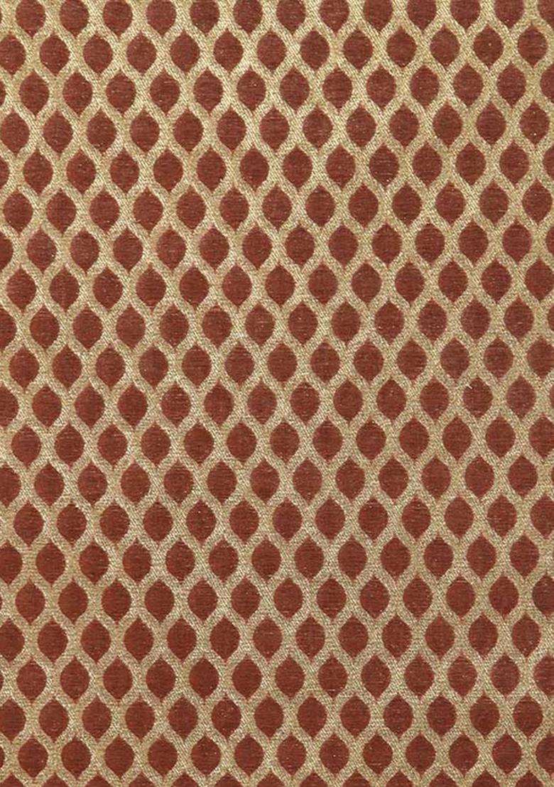 Brown Embroidered Brocade Blazer Cords