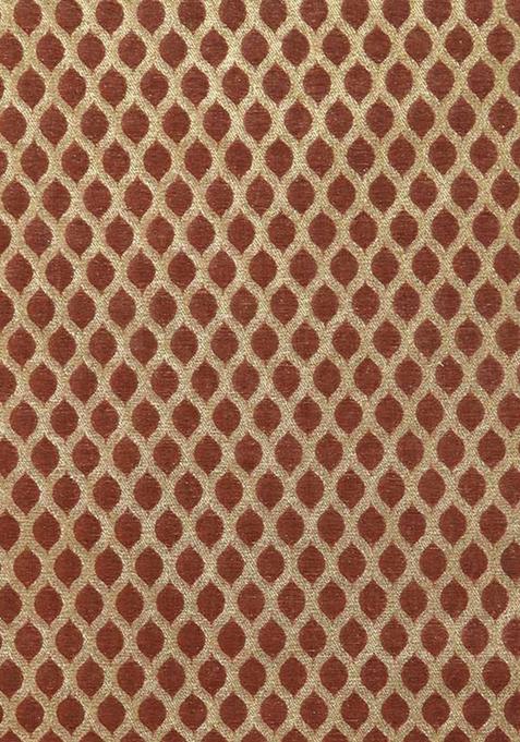 Brown Embroidered Brocade Blazer Cords