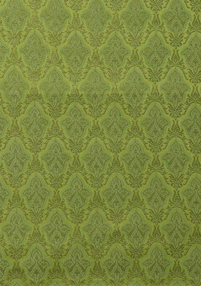 Green Embroidered Brocade Blazer Cords - Indya