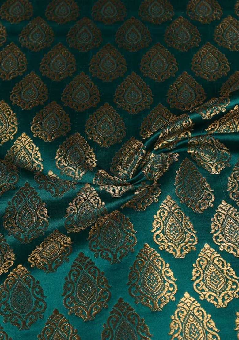 Green Embroidered Brocade Co-Ord Set - Indya