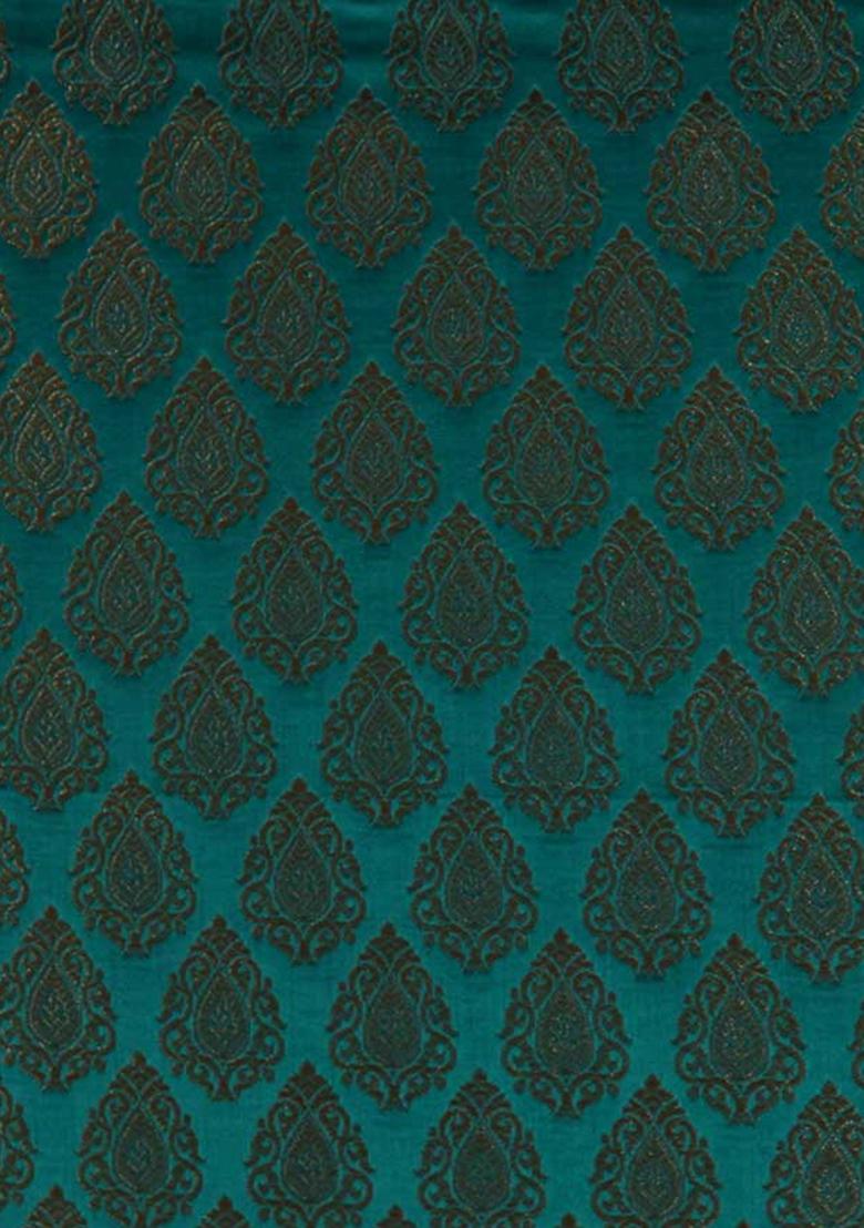 Green Embroidered Brocade Co-Ord Set - Indya