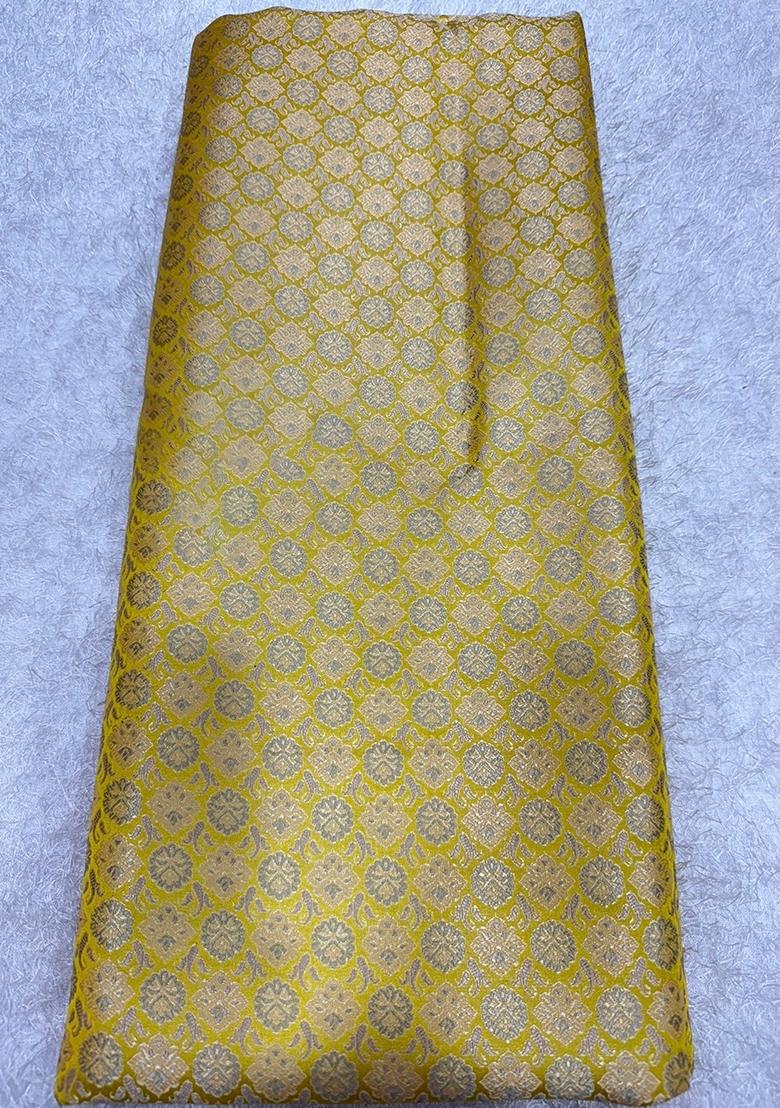 Yellow Embroidered Brocade Skirt Cord Set