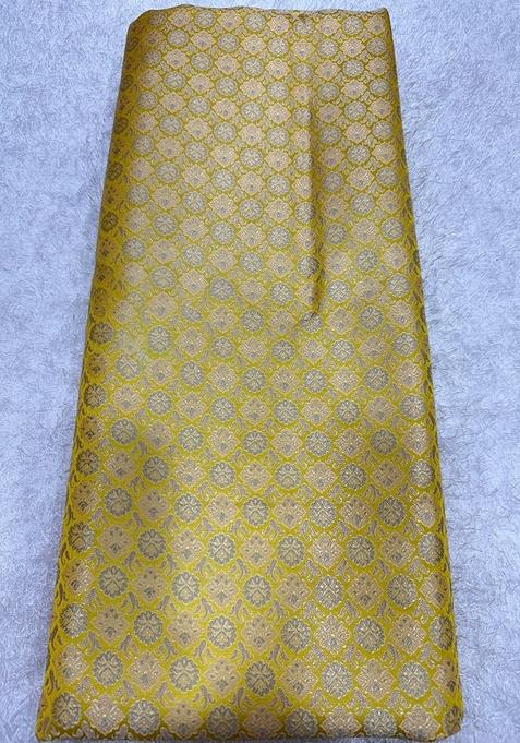 Yellow Embroidered Brocade Skirt Cord Set