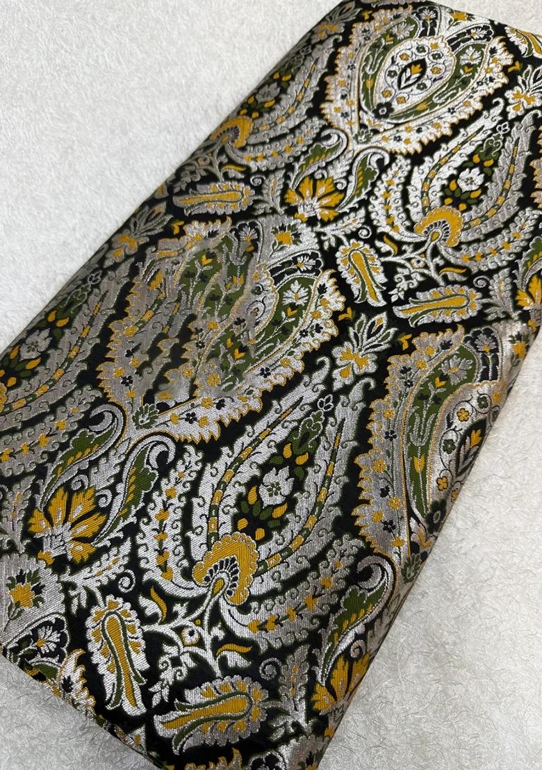 Green Embroidered Brocade Skirt Cord Set