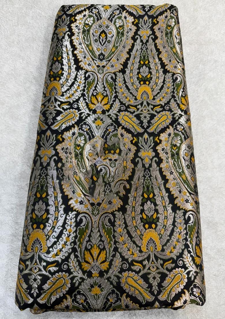 Green Embroidered Brocade Skirt Cord Set