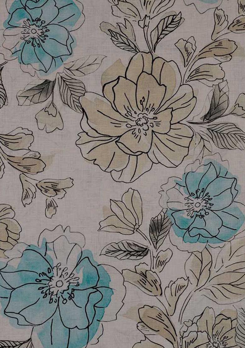 White Printed Cotton Linen Co-Ord Set - Indya